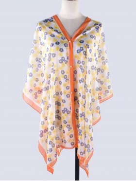 Reversible Pearl Chiffon Top with Floral Print